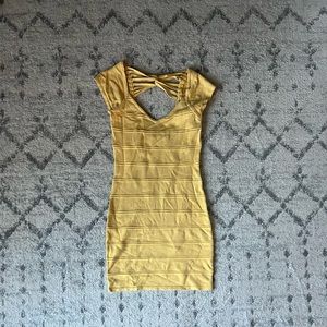 Yellow Ribbed Bodycon Dress - Forever 21